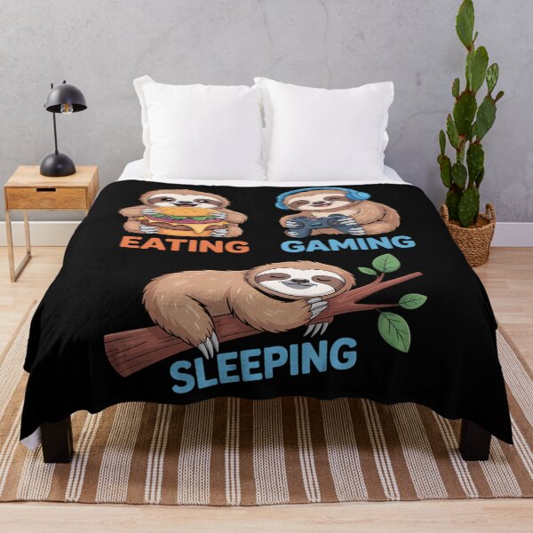 Item preview, Eating Gaming Sleeping Gamer Sloth designed and sold by Sunset4Bones.