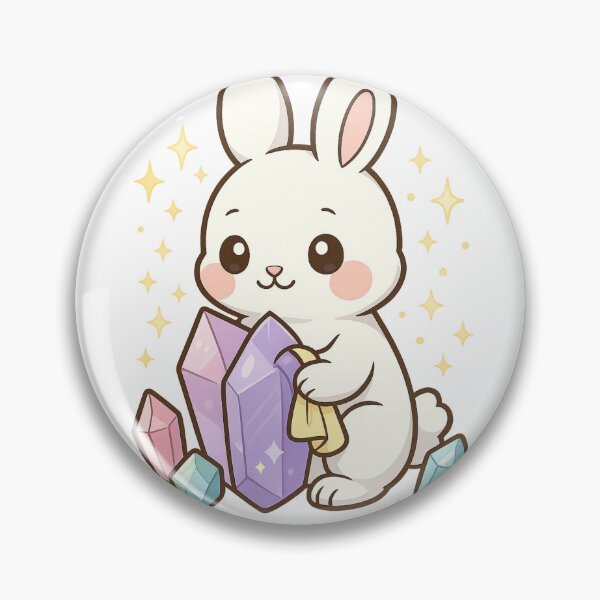 Item preview, Kawaii Crystal Polisher Rabbit – Cute Magical Craft Sticker designed and sold by Tenpercentluck.