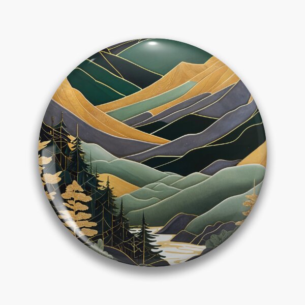 Item preview, Kintsugi Mountains Green Gold designed and sold by Showstroopart Christian Velazquez.