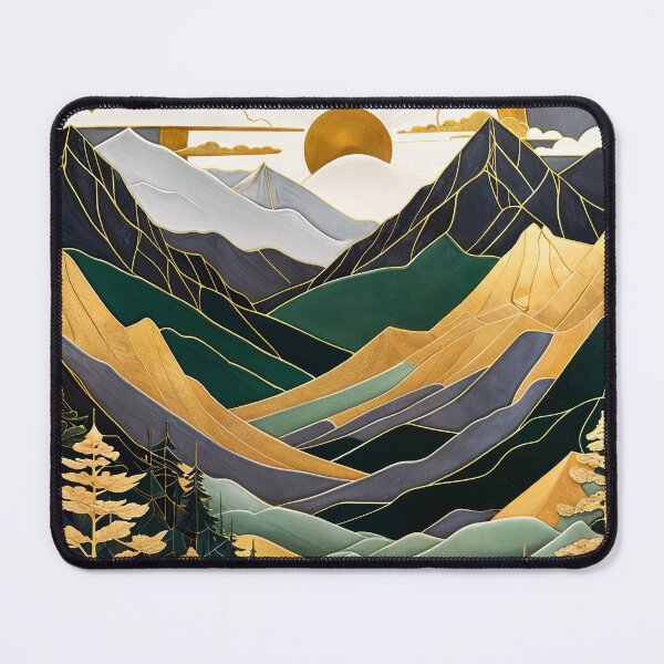 Item preview, Kintsugi Mountains Green Gold designed and sold by Showstroopart Christian Velazquez.