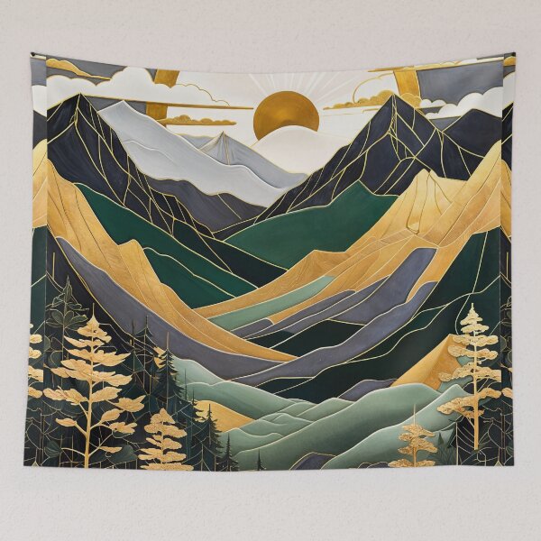 Item preview, Kintsugi Mountains Green Gold designed and sold by Showstroopart Christian Velazquez.
