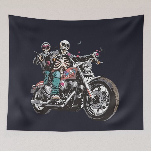 Item preview, Skeleton Riders Halloween Night Spooky Fun on a Big Bike! designed and sold by Bambooartist.