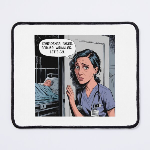 Item preview, Confidence: Faked. Scrubs: Wrinkled. Let’s Go – Funny Student Nurse Clinical Rotation designed and sold by CuteDesignables.