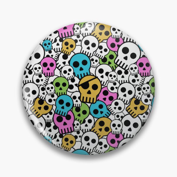 Item preview, Pile of Pirate Skulls: Colorful Halloween Skull Pattern designed and sold by CatchallDesign.
