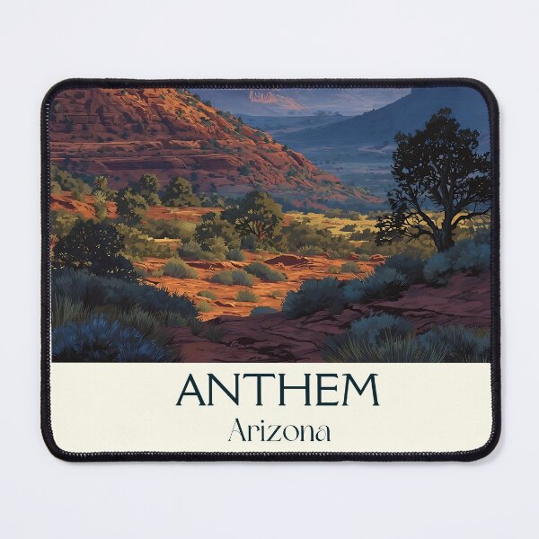 Item preview, Anthem Arizona Vintage Travel Poster | Desert Landscape Art designed and sold by TuncGK.