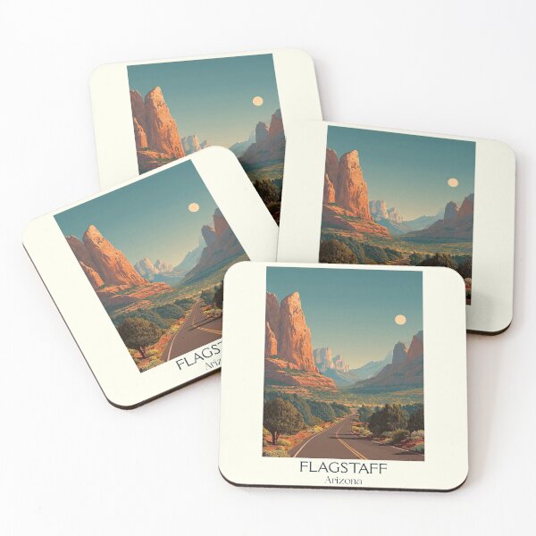 Item preview, Flagstaff Arizona Retro Poster | Mountain Scenery Art designed and sold by TuncGK.