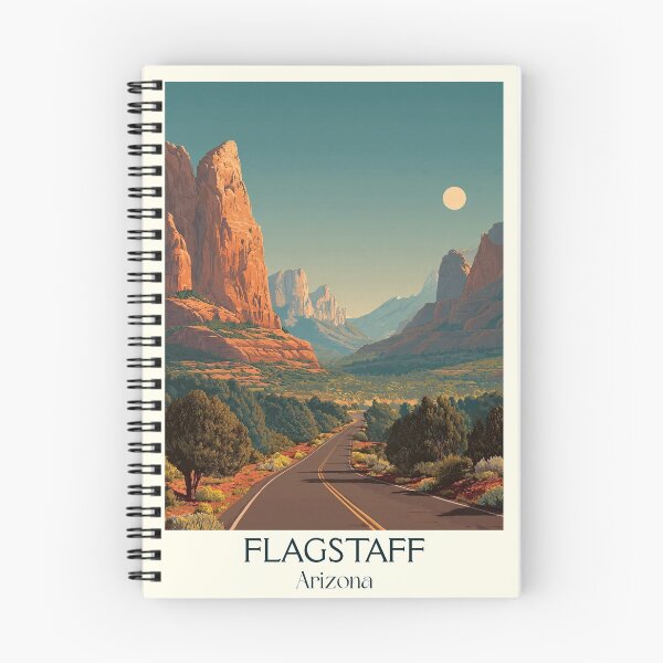 Item preview, Flagstaff Arizona Retro Poster | Mountain Scenery Art designed and sold by TuncGK.