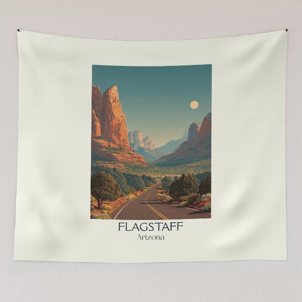 Item preview, Flagstaff Arizona Retro Poster | Mountain Scenery Art designed and sold by TuncGK.