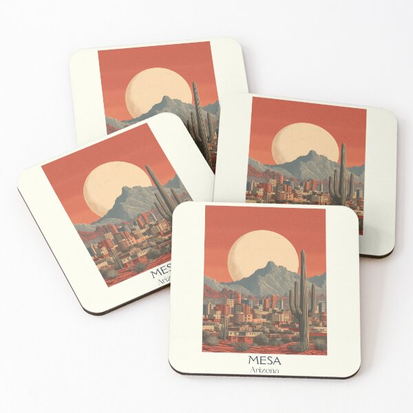 Item preview, Mesa Arizona Retro Poster | Desert Cityscape Art designed and sold by TuncGK.