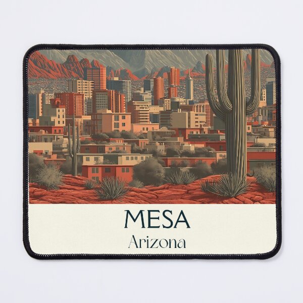 Item preview, Mesa Arizona Retro Poster | Desert Cityscape Art designed and sold by TuncGK.