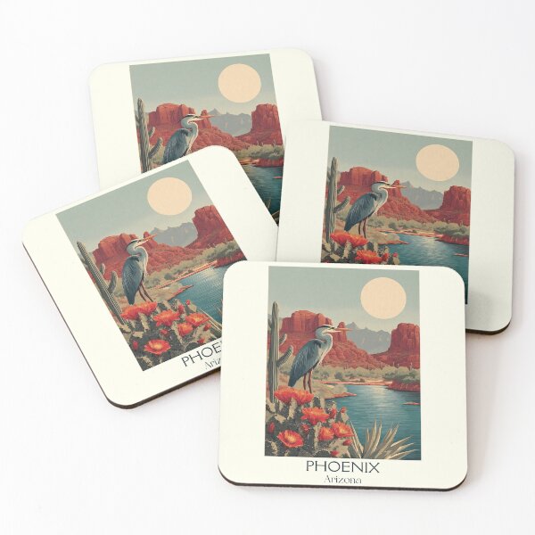 Item preview, Phoenix Arizona Vintage Poster | Sonoran Desert Wildlife designed and sold by TuncGK.