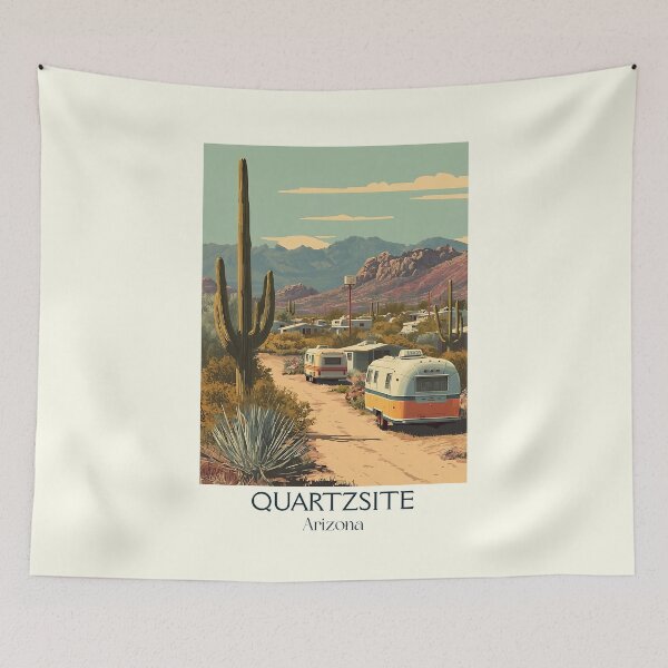 Item preview, Quartzsite Arizona Vintage Poster | Retro Camper Art designed and sold by TuncGK.