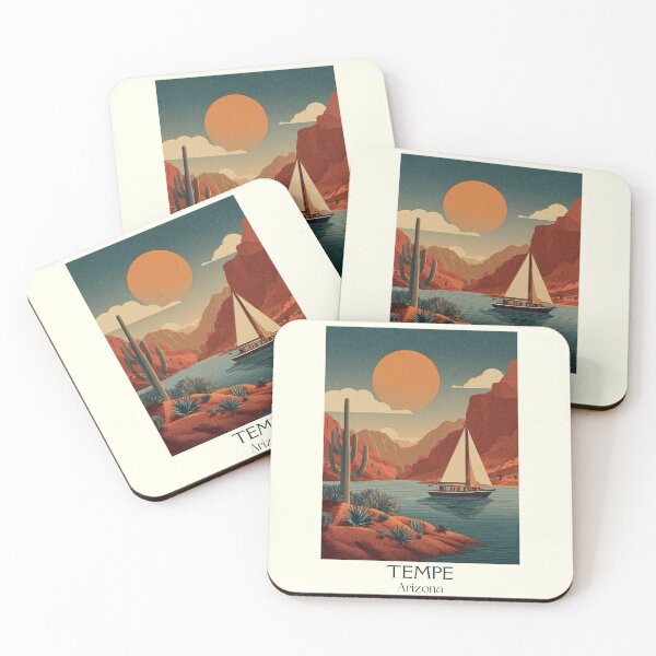Item preview, Tempe Arizona Vintage Poster | Town Lake Sailing Art designed and sold by TuncGK.