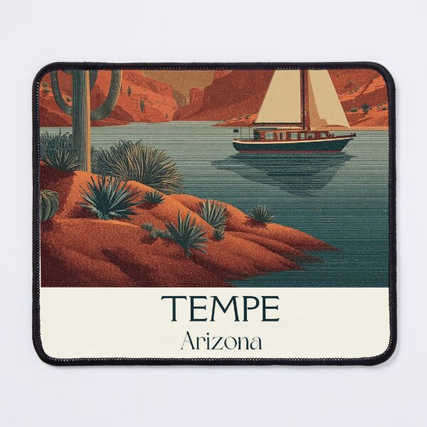 Item preview, Tempe Arizona Vintage Poster | Town Lake Sailing Art designed and sold by TuncGK.