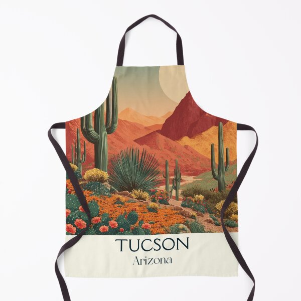 Item preview, Tucson Arizona Retro Travel Poster | Saguaro Cactus Art designed and sold by TuncGK.
