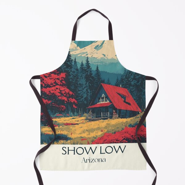 Artikelvorschau, Show Low Arizona Retro Poster | Weiße Berge Hütte Kunst entworfen und verkauft von TuncGK.