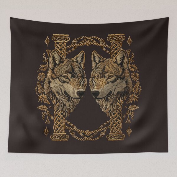 Item preview, Oath of the Pack – Golden Nordic Wolves designed and sold by ArgentoArt.