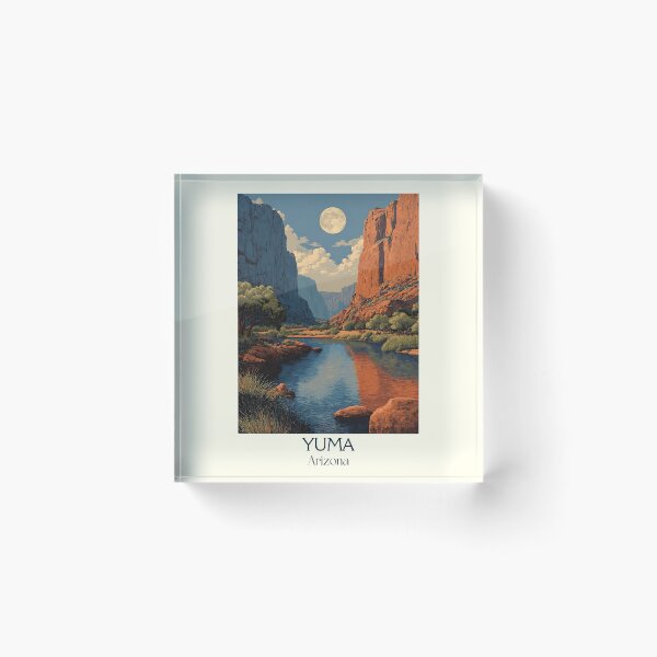 Item preview, Yuma Arizona Retro Poster | Colorado River Night Scene designed and sold by TuncGK.