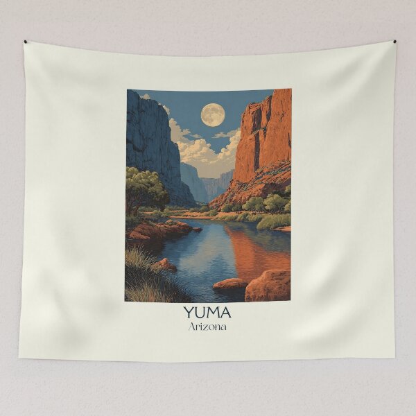Item preview, Yuma Arizona Retro Poster | Colorado River Night Scene designed and sold by TuncGK.
