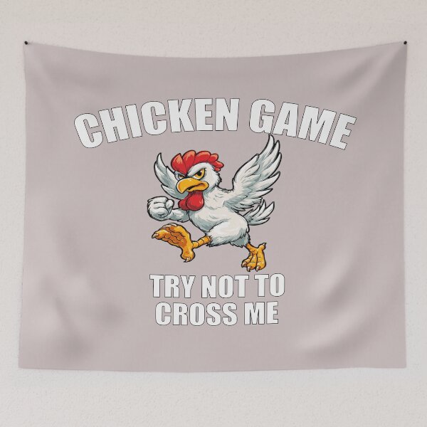 Item preview, Chicken Game – Try Not To Cross Me | Funny T-shirt Angry Rooster Cartoon designed and sold by VibePrintStudio.