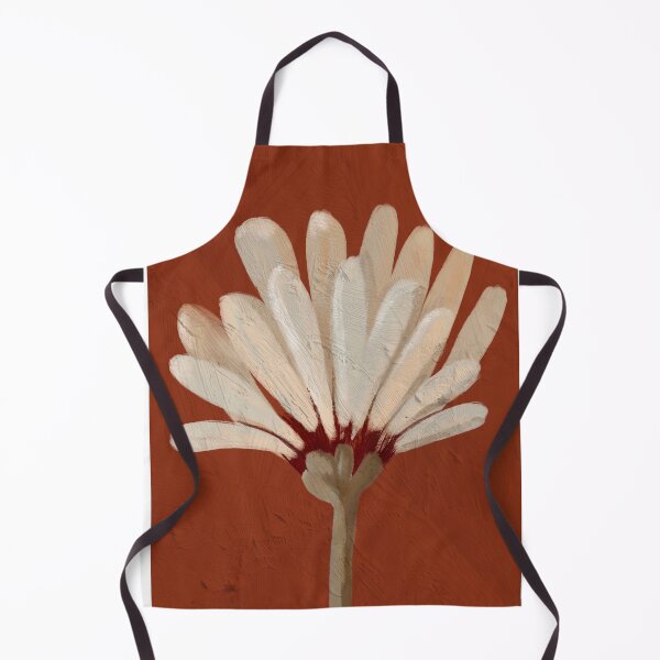 Artikelvorschau, Cremefarbene strukturierte Blume auf rostfarbenem Hintergrund – warmes botanisches Wandkunstgemälde. Blume auf rostfarbenem Hintergrund – warmes botanisches Wandkunstgemälde. entworfen und verkauft von Pragatee.