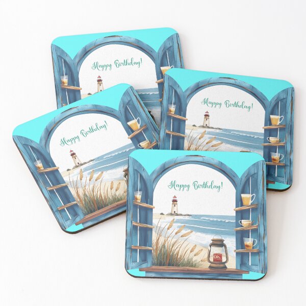 Item preview, Happy Birthday With A Seaview Window designed and sold by hurmerinta.