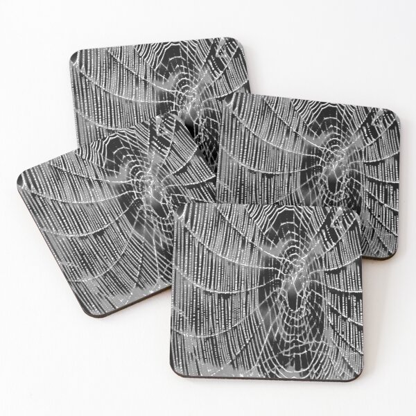 Item preview, Abstract Painting Of A Grey White Cobweb On Black designed and sold by taiche.