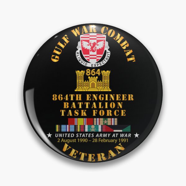 Item preview, Army - Gulf War Combat Vet w  864th Eng Bn Task Force w GULF SVC designed and sold by Military Insignia Products.
