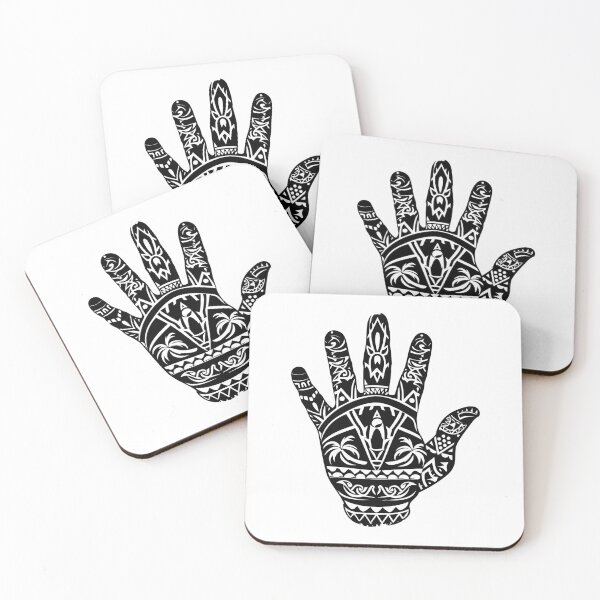 Item preview, Tribal Handprint – Polynesian Inspired Black and White Tattoo Art designed and sold by inkoutninja.