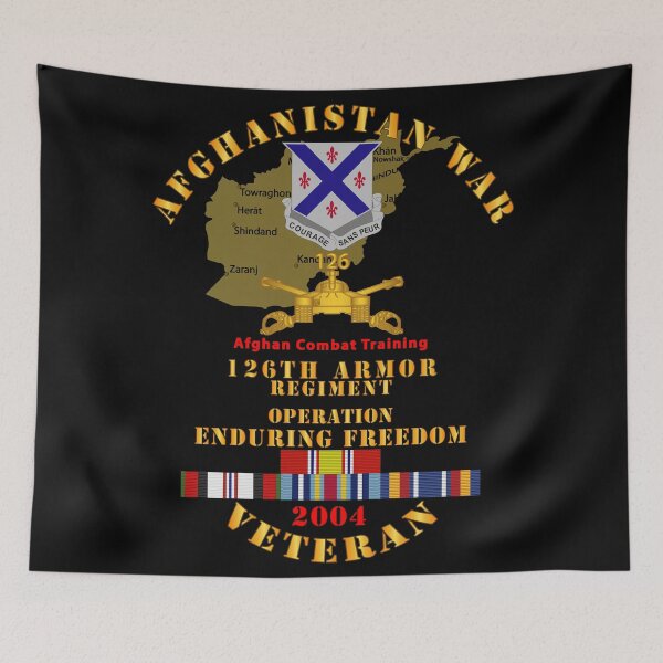 Item preview, Army - Afghanistan War  Vet - 126th Armor Regiment w AFGHAN SVC 2004 designed and sold by Military Insignia Products.
