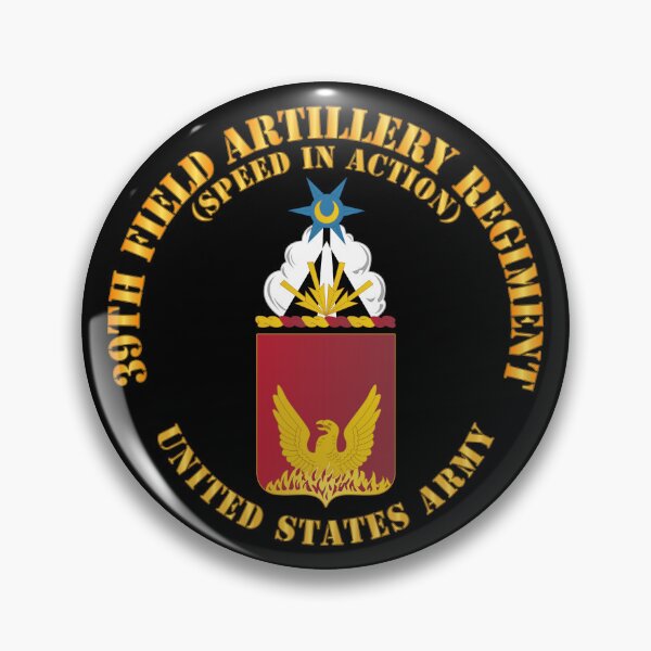 Artikelvorschau, Armee - COA - 39. Feldartillerie-Regiment - Geschwindigkeit in Aktion entworfen und verkauft von Military Insignia Products.