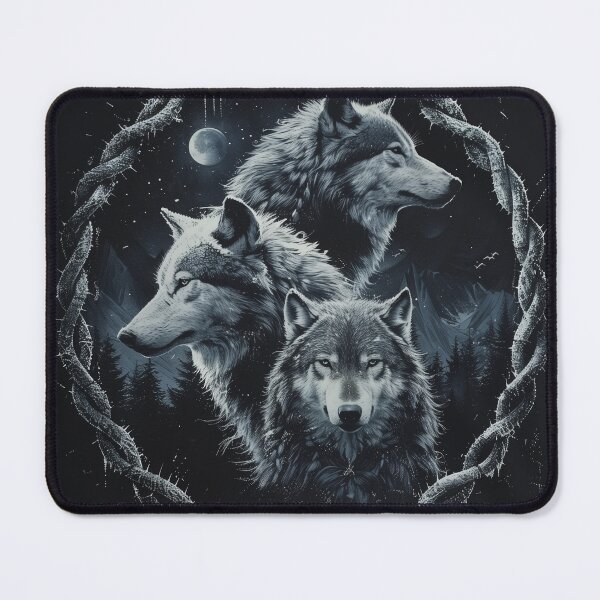Item preview, Norse Wolf Pack – Moonlit Knotwork Circle designed and sold by ArgentoArt.