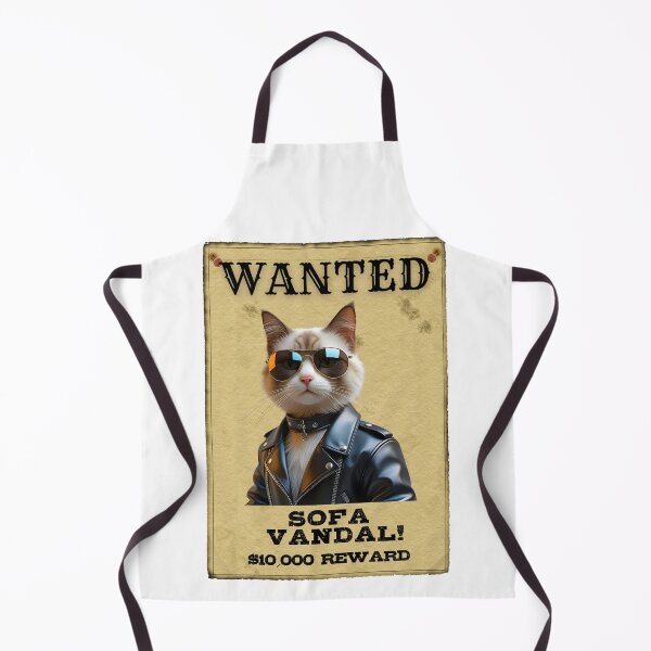 Item preview, Funny Ragdoll Cat WANTED Poster – Cool Sunglasses & Leather Jacket Sofa Vandal designed and sold by Fredster1966.