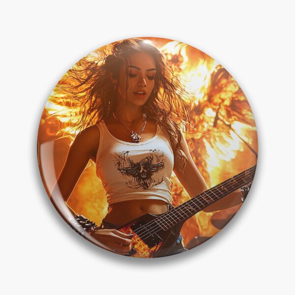 Item preview, Alis Volat Propriis – Fiery Phoenix Rock Goddess Guitar Art designed and sold by ArgentoArt.
