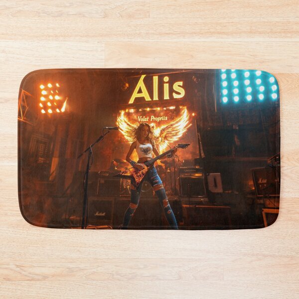 Item preview, Alis Volat Propriis – Fiery Phoenix Rock Goddess Guitar Art designed and sold by ArgentoArt.