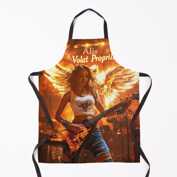 Item preview, Alis Volat Propriis – Fiery Phoenix Rock Goddess Guitar Art designed and sold by ArgentoArt.