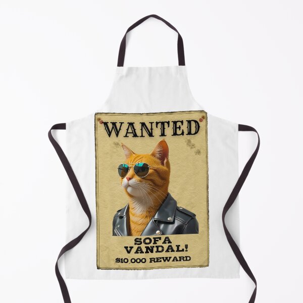 Item preview, Funny Orange Tabby Cat WANTED Poster – Cool Sunglasses & Leather Jacket Sofa Vandal designed and sold by Fredster1966.