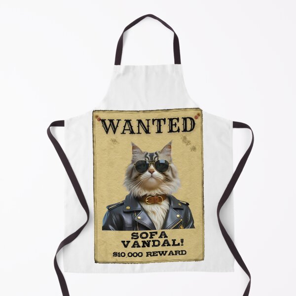 Item preview, Funny Persian Cat WANTED Poster – Cool Sunglasses & Leather Jacket Sofa Vandal designed and sold by Fredster1966.