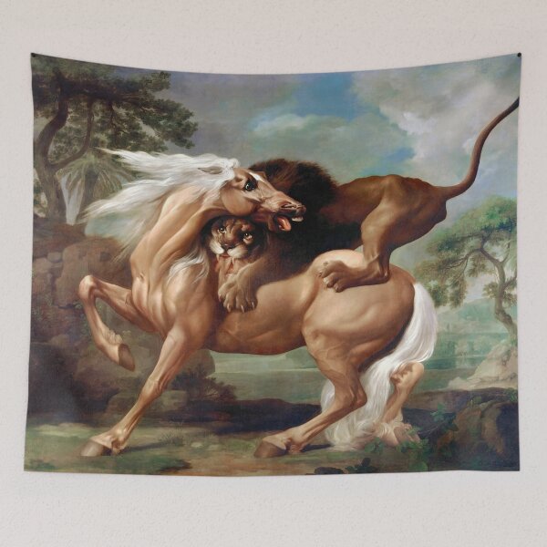 Item preview, George Stubbs A Lion Attacking a Horse 1762 Animal Painting designed and sold by Under-TheTable.