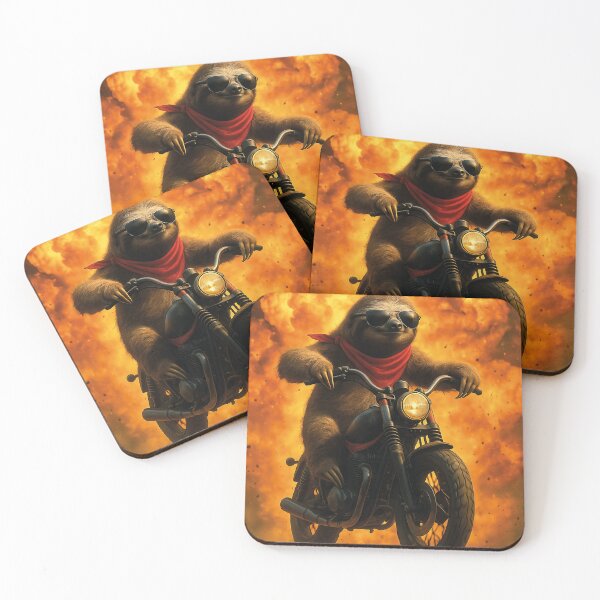 Item preview, Motorcycle spectacle, cool sloth as stuntman designed and sold by Mauswohn.