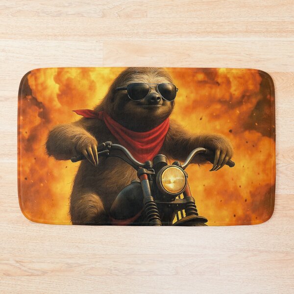 Item preview, Motorcycle spectacle, cool sloth as stuntman designed and sold by Mauswohn.