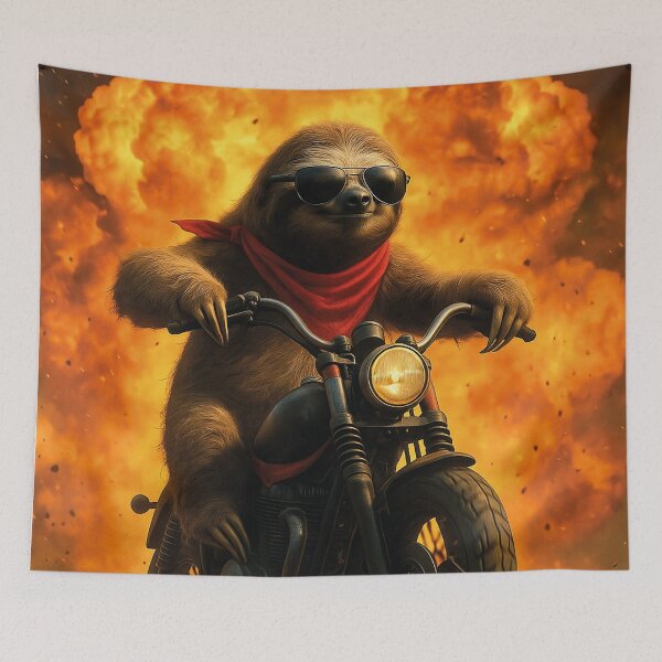 Item preview, Motorcycle spectacle, cool sloth as stuntman designed and sold by Mauswohn.