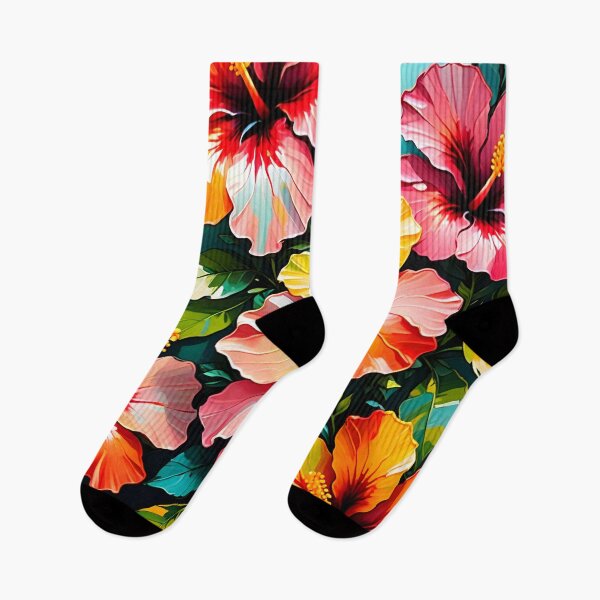 Item preview, Tropical Hibiscus Paradise – Vibrant Red, Pink & Yellow Floral Art designed and sold by AussieMuma.