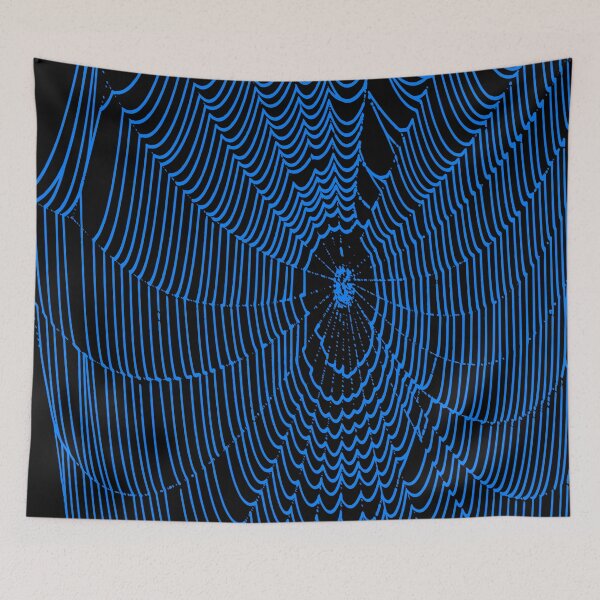 Item preview, Artistic Halloween Spider Cobweb Doodle In Blue designed and sold by taiche.