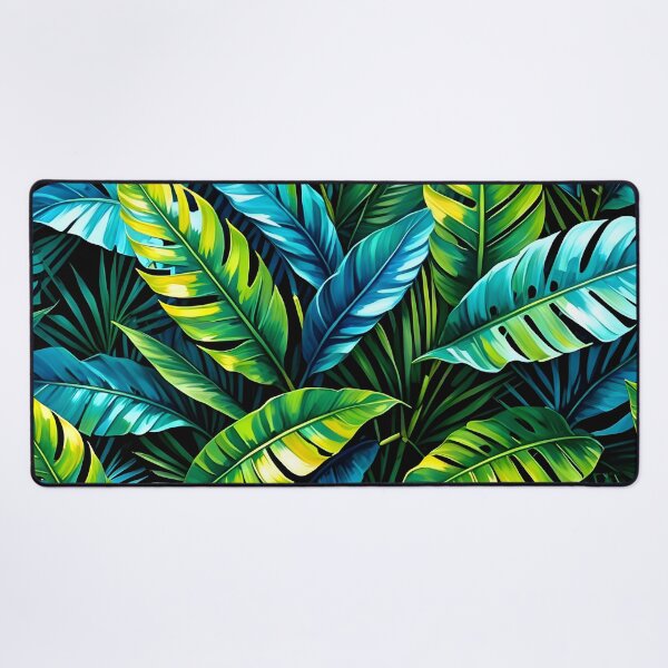 Item preview, Tropical Jungle Leaves – Vibrant Green & Blue Botanical Pattern designed and sold by AussieMuma.