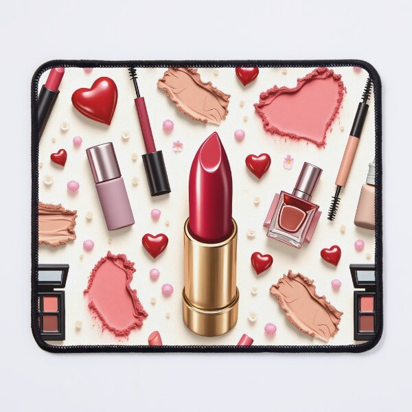 Item preview, Makeup Lover Seamless Pattern - Lipstick, Eyeshadow, Nail Polish & Hearts Beauty Design designed and sold by K@raksnalee.