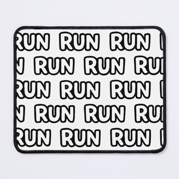 Item preview, Repeated pattern of the word run in bold outlined letters on a white background, creating a striking visual design ideal for various creative projects designed and sold by Ai-Cases-Store.