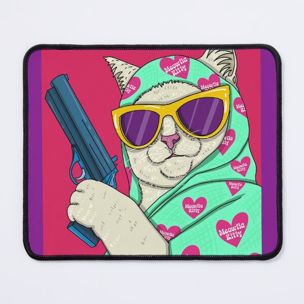 Item preview, Pew Pew Meow Meow – Funny Gun-Toting Cat in Shades designed and sold by Diltoons.
