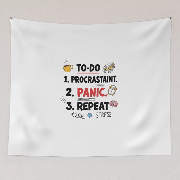 Item preview, To Do List – Procrastinate, Panic, Repeat – Funny Stress Humor designed and sold by Rank Sol.