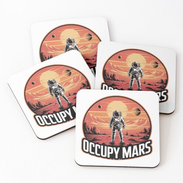 Item preview, Occupy Mars – Retro Sci-Fi Astronaut on Martian Landscape designed and sold by InspirePrints.CT.
